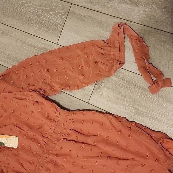 BTFBM One Shoulder Swiss Dot Dress NWT - Picture 3 of 5